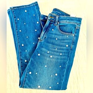 Chico’s Pearl Polka Dot High Rise Straight Leg women’s  Jeans